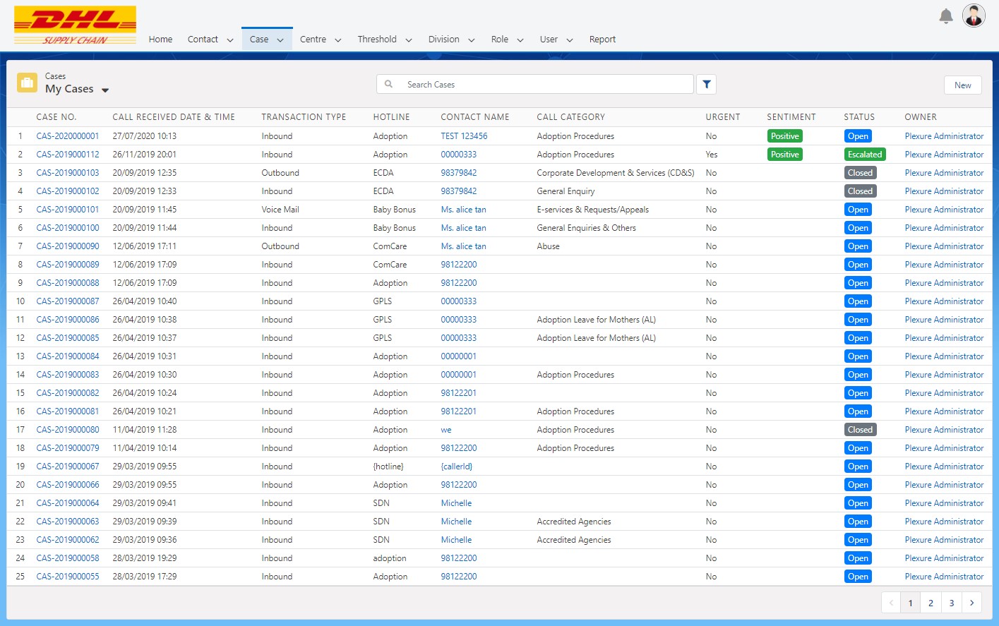 Custom Call Centre System Implementation for DHL Screenshot 2